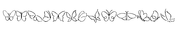 Butterfly Design Font UPPERCASE