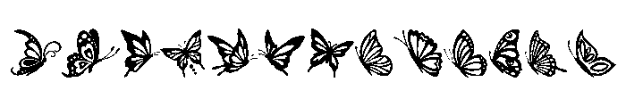 Butterfly Flying Font UPPERCASE