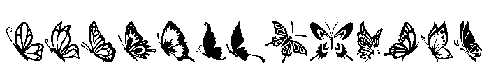 Butterfly Flying Font UPPERCASE