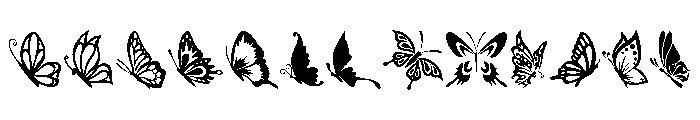 Butterfly Flying Font LOWERCASE
