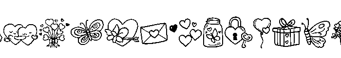 Butterfly Love Doodle Font UPPERCASE