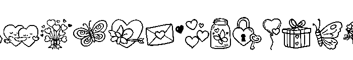 Butterfly Love Doodle Font LOWERCASE