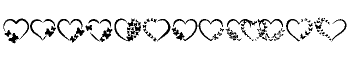 Butterfly Love Heart Font UPPERCASE