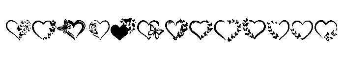 Butterfly Love Heart Font UPPERCASE