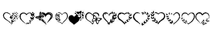 Butterfly Love Heart Font LOWERCASE