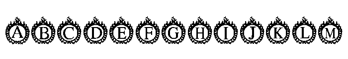 Butterfly Wreath Monogram Font UPPERCASE