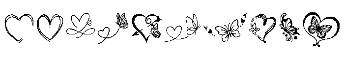 Butterfly heart tattoo Font OTHER CHARS