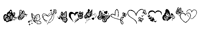 Butterfly heart tattoo Font UPPERCASE