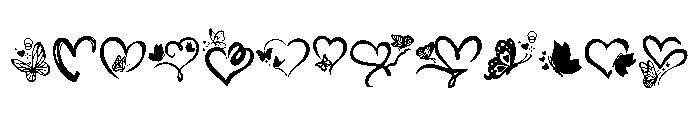 Butterfly heart tattoo Font UPPERCASE