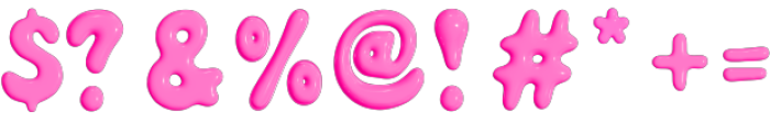 Bubble Gum Regular otf (400) Font OTHER CHARS