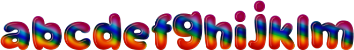 Bubbles Rainbow Regular otf (400) Font LOWERCASE