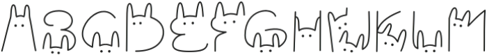 Bunny Ears Thin otf (100) Font LOWERCASE