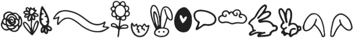 Bunny Tail Doodle otf (400) Font UPPERCASE