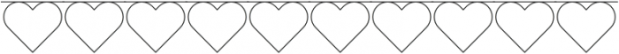 Bunting Font - Hearts Outline Regular otf (400) Font OTHER CHARS