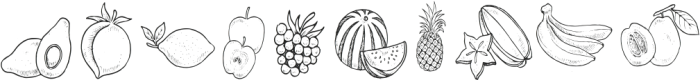 Butter Sugar Fruit Clipart otf (400) Font OTHER CHARS
