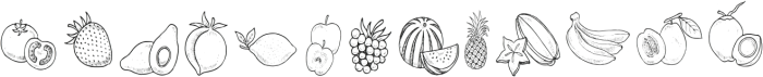 Butter Sugar Fruit Clipart otf (400) Font UPPERCASE