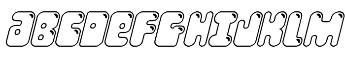 Bubble Butt Outline Italic Font UPPERCASE