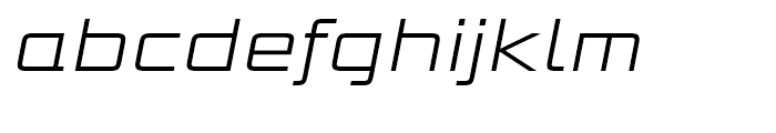 Bunken Tech Sans Wide Light Italic Font LOWERCASE
