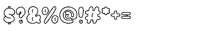 Bubble Wink Outline Font OTHER CHARS