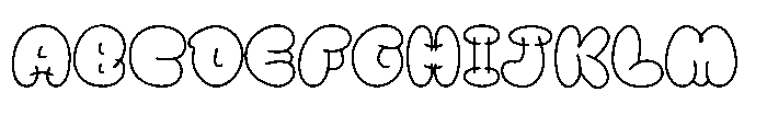 Bubble Wink Outline Font UPPERCASE