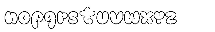 Bubble Wink Outline Font LOWERCASE