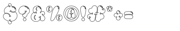 Bubly Puffy Outline Font OTHER CHARS