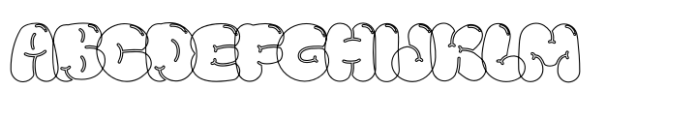 Bubly Puffy Outline Font UPPERCASE