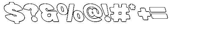 Buchi Sans Outline Backslant Font OTHER CHARS