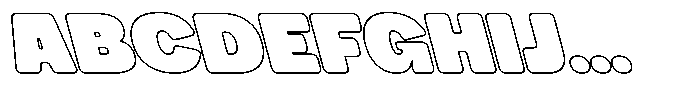 Buchi Sans Outline Backslant Font UPPERCASE