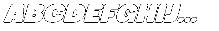 Buchi Sans Outline SLant Font UPPERCASE
