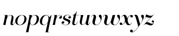 Budinger Modern Display Regular Italic Font LOWERCASE