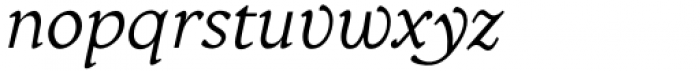 Budinger Oldstyle Regular Italic Font LOWERCASE