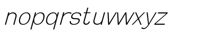 Bughari Extra Light Slant Font LOWERCASE