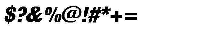 Bulldog Pro Italic Extra Bold Font OTHER CHARS