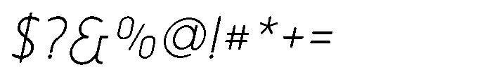 Bumora Round Extra Light Italic Font OTHER CHARS