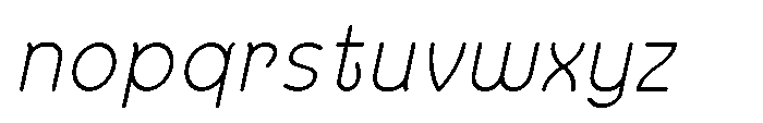 Bumora Round Extra Light Italic Font LOWERCASE