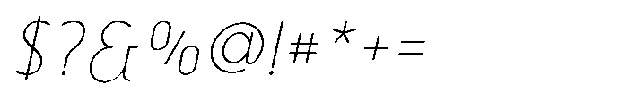 Bumora Round Thin Italic Font OTHER CHARS