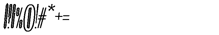 Bunke Thin Italic Font OTHER CHARS