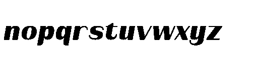 Bunnathikarn Black Italic Font LOWERCASE