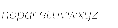 Bunnathikarn Extra Light Italic Font LOWERCASE