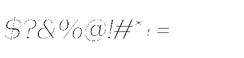 Bunnathikarn Loopless Extra Light Italic Font OTHER CHARS