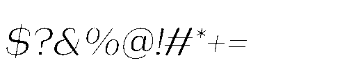 Bunnathikarn Loopless Italic Font OTHER CHARS