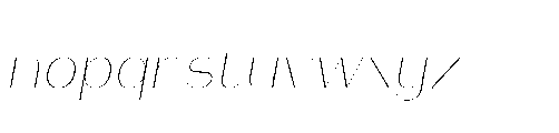 Bunnathikarn Loopless Thin Italic Font LOWERCASE
