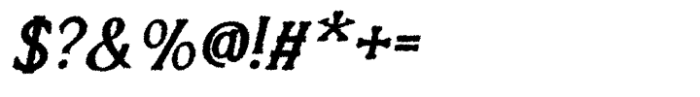 Burge Rough Italic Font OTHER CHARS