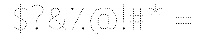 BVHBDot ExtraThin Font OTHER CHARS