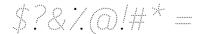 BVHBDot ExtraThinItalic Font OTHER CHARS