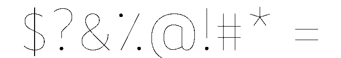 BVHBLine ExtraThin Font OTHER CHARS