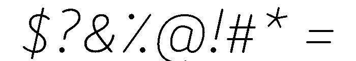 BVHBLine ThinItalic Font OTHER CHARS