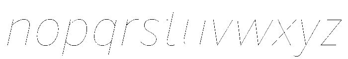 BVHBaldinger ExtraHairlineItalic Font LOWERCASE