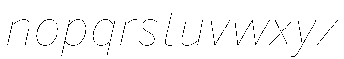 BVHBaldinger HairlineItalic Font LOWERCASE